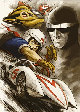 Speed Racer Cartoon Art