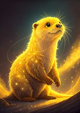 Golden Otter with Sparkling Fur