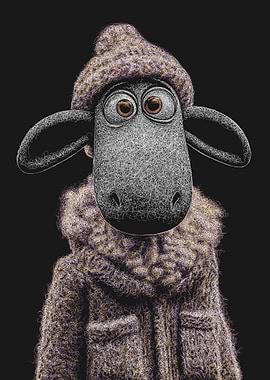 Shaun the Sheep in Winter Outfit