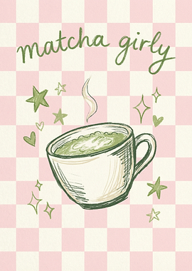Matcha Girly Illustration