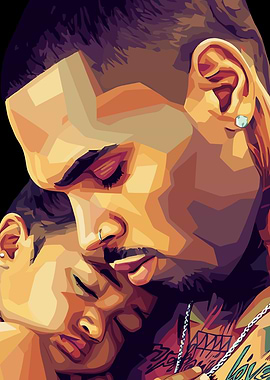 Chris Brown and child poster