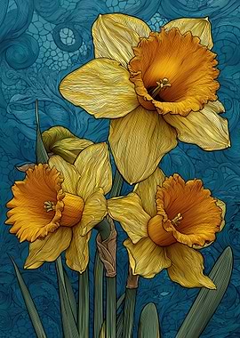 Daffodils Van Gogh Style
