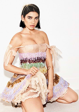 Dua Lipa in Colorful Dress