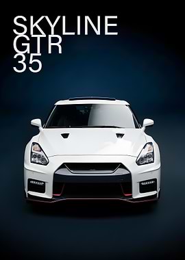 White Nissan Skyline GTR 35
