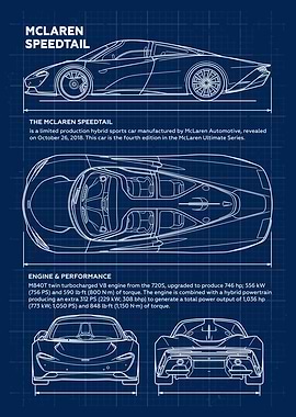 Car McLaren Speedtail Blueprint