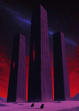 Monoliths and Penguins on Alien Planet