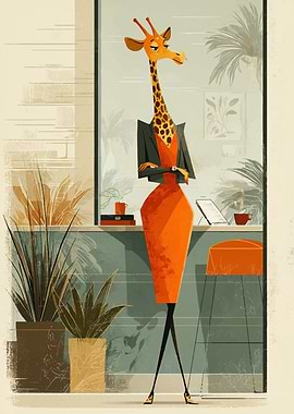 Giraffe in Business Attire