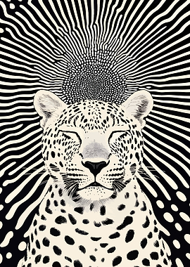 Leopard with Hypnotic Background