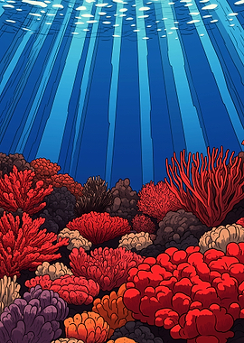 Underwater Coral Reef Illustration