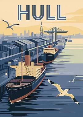 Hull Port Vintage Travel Poster
