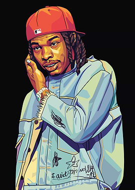 Lil Baby Portrait with Orange Cap