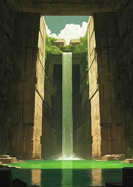 Ancient Waterfall Temple