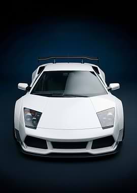 White Lamborghini Murcielago Front View