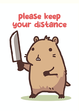 Keep Your Distance Cartoon Animal