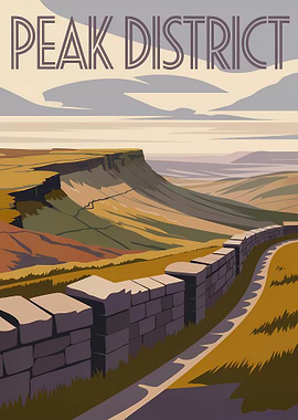 Peak District Landscape Illustration