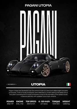 Pagani Utopia Car Poster
