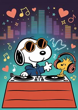 Snoopy and Woodstock DJ Party