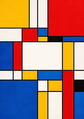 Abstract Composition with Primary Colors