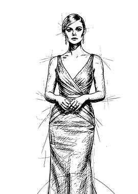 elle fanning in Dress Sketch