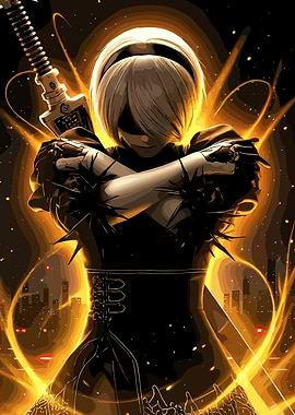 2B Nier Automata Digital Art