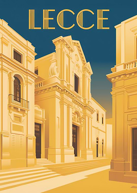 Lecce Cityscape Art Deco Style