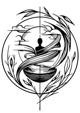 Abstract Silhouette in Nature's Embrace