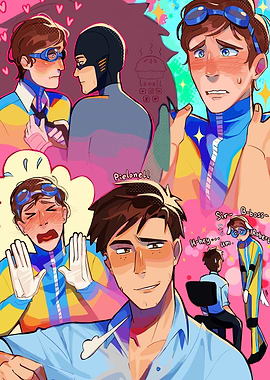 Cute cartoon illustration of two men