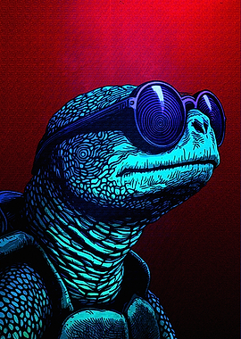 Cool Turtle with Sunglasses Art