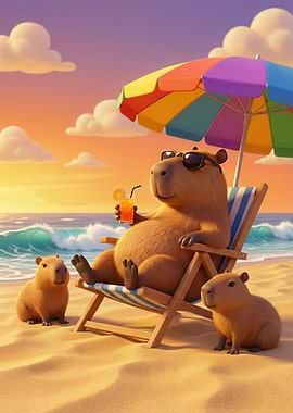 Capybara Beach Vacation