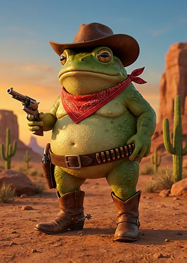 Cowboy Frog in the Desert