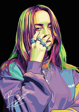 Billie Eilish Pop Art Portrait