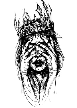 Crowned Figure in Distress