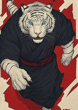 Anthropomorphic Tiger in Kimono