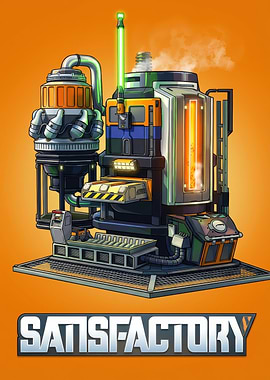 Satisfactory Game Building Illustration