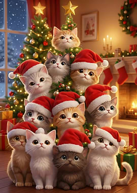 Christmas Cats Tree