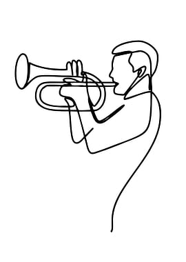 Trumpet Player Line Art