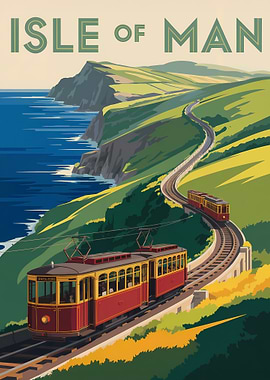 Isle of Man Vintage Travel Poster