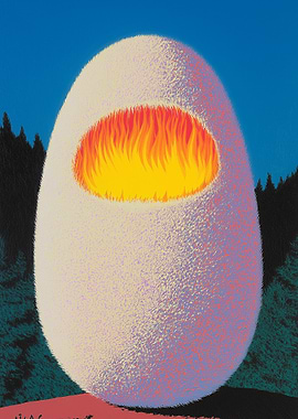 Egg with Fire in Forest