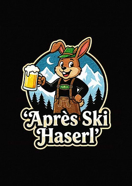 Apres Ski Haseri Cartoon Rabbit Beer