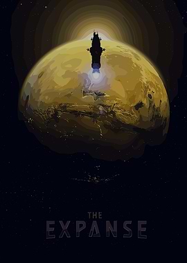 The Expanse: Spaceship over Planet