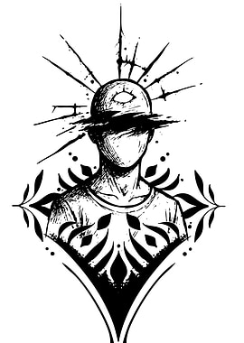 Monochrome Figure with Third Eye