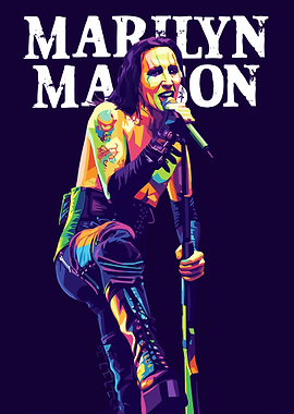 Marilyn Manson Colorful Pop Art Portrait