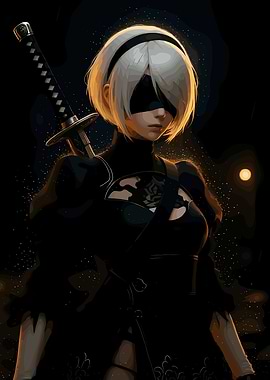2B Nier Automata Digital Art
