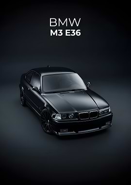 BMW M3 E36 Black Car