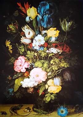 Floral Still Life with Insects