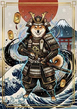 Samurai Shiba Inu Warrior Art