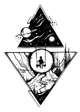 Space and Nature Triangle Art
