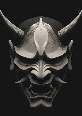 Monochrome Oni Mask