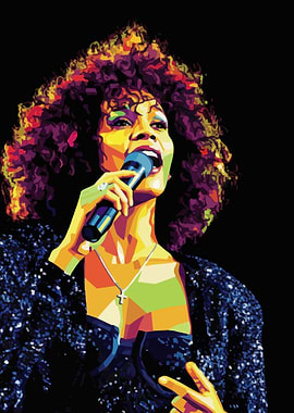 Whitney Houston Pop Art Portrait