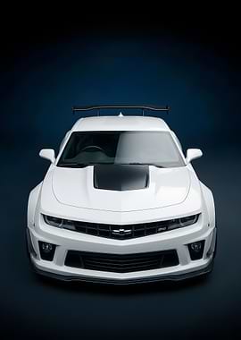White Chevrolet Camaro SS Front View
